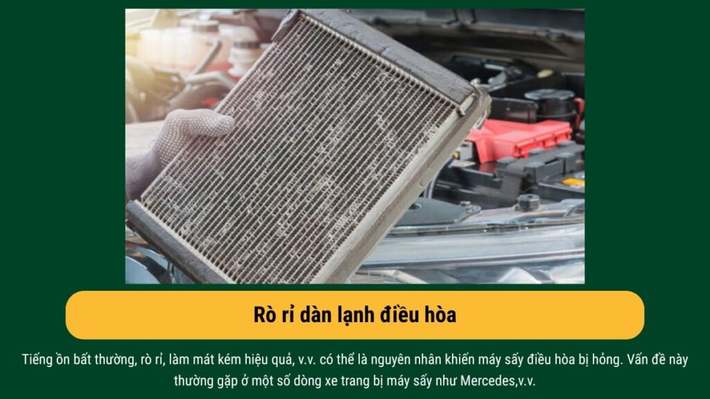 dịch vụ sửa chữa và bảo dưỡng điều hòa ô tô bị rò rỉ dàn lạnh tại Topcar-tuning