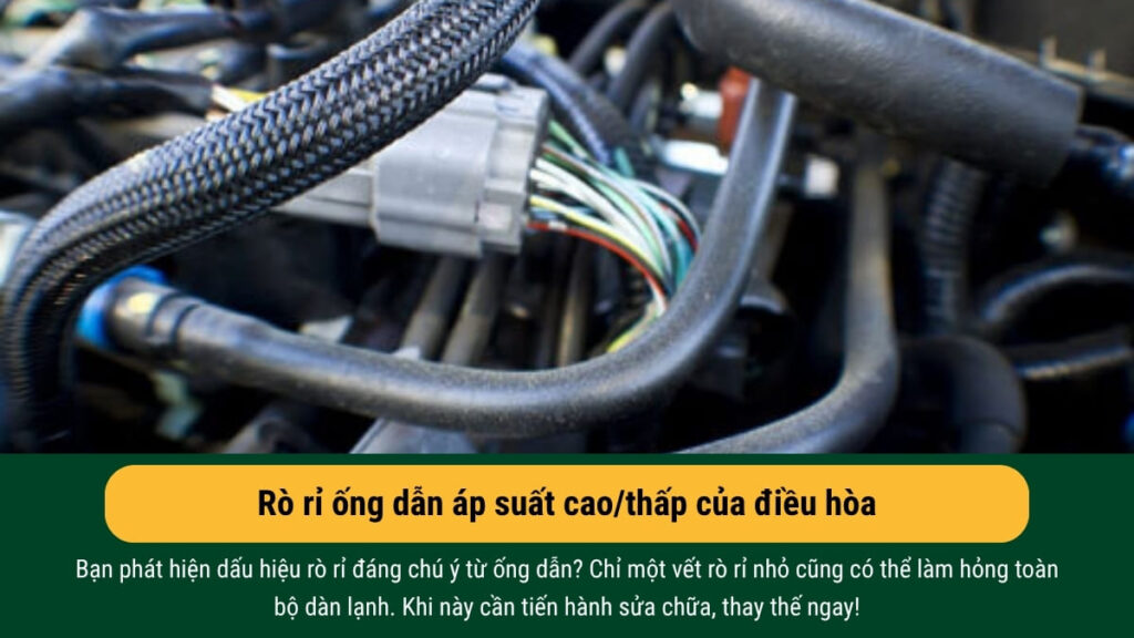 dịch vụ sửa chữa và bảo dưỡng rò rỉ ống áp suất cao/thấp điều hòa ô tô tại Topcar-tuning