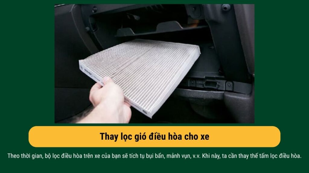 dịch vụ thay tấm lọc gió cho điều hòa ô tô tại Topcar-tuning
