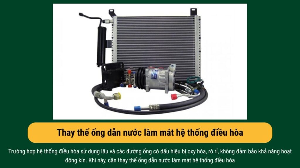 dịch vụ sửa chữa và bảo dưỡng thay thế ống dẫn dung dịch làm mát điều hòa ô tô tại Topcar-tuning