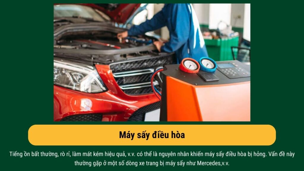 dịch vụ sửa chữa và bảo dưỡng máy sấy trong hệ thống điều hòa ô tô tại Topcar-tuning