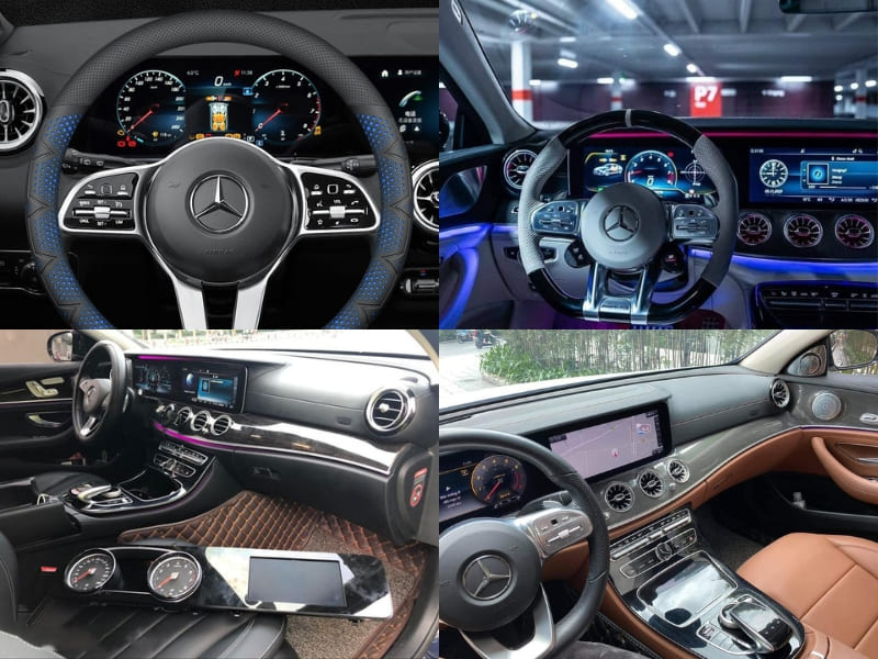 Độ vô lăng và màn hình Android cho Mercedes E class