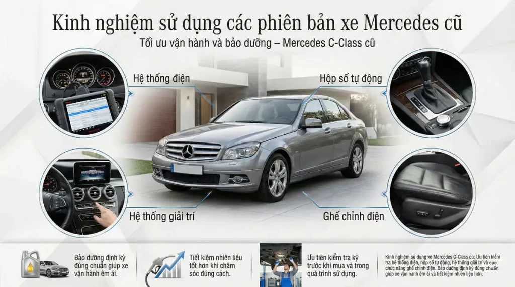 Kinh nghiệm sử dụng xe Mercedes cũ