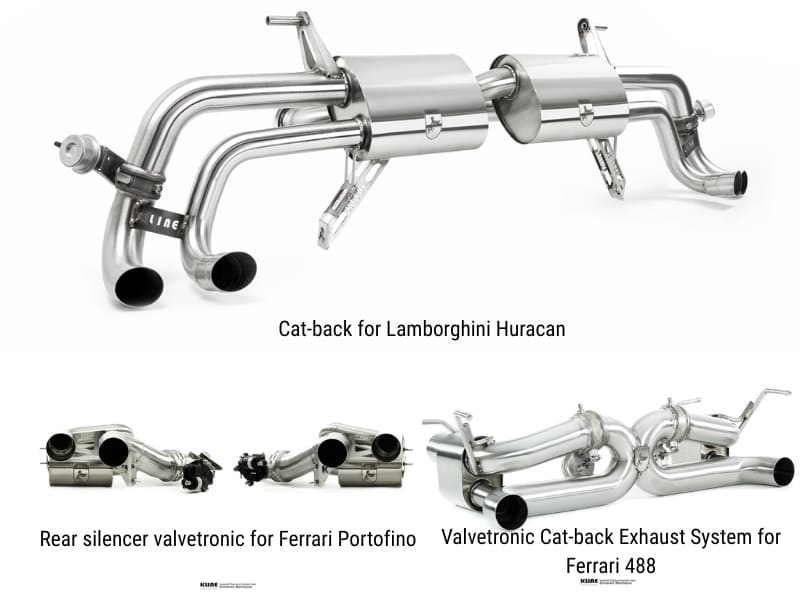 Pô và các chi tiết trong hệ thống ống xả thiết kế tương thích với một số dòng xe bởi Kline Innovation