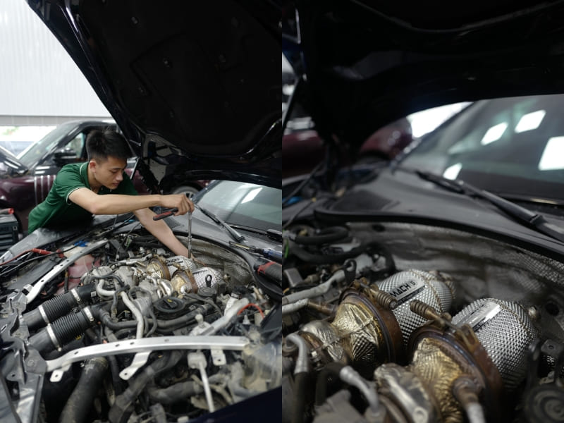 Porsche Panamera 2.9 lắp downpipe Mach5 Performance - Topcar-tuning