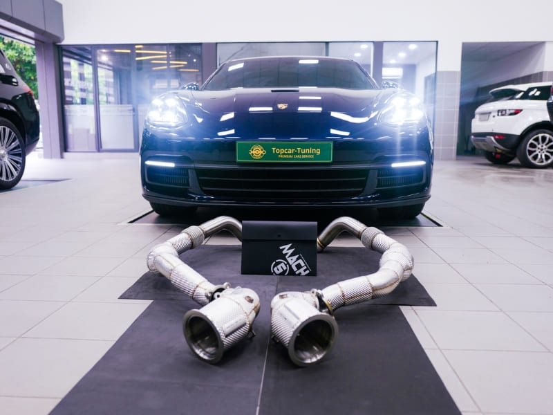 Porsche Panamera 2.9 lắp downpipe Mach5 Performance - Topcar-tuning