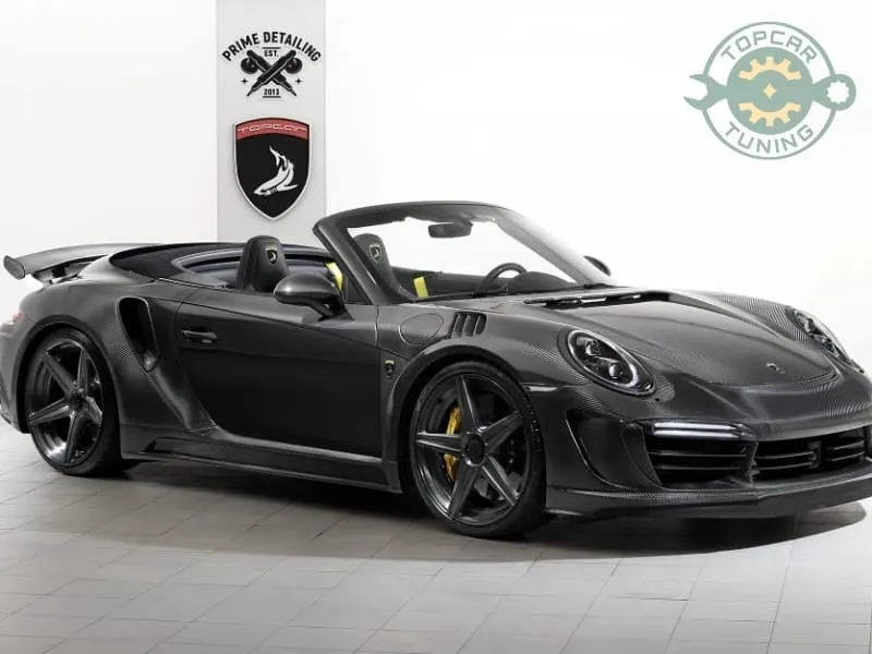 Nội thất xe Porsche 911 Turbo S Cabriolet, bản độ Stinger GTR Carbon Edition - Topcar (Nga)
