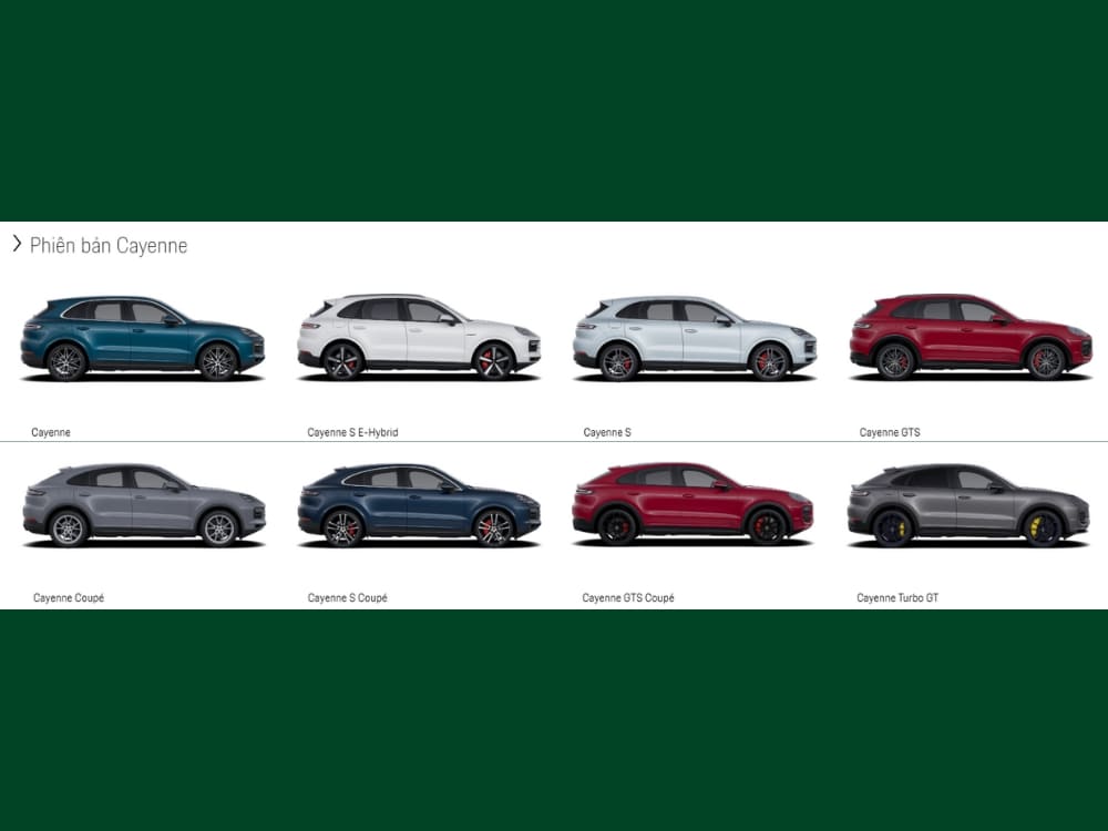 Các mẫu xe Porsche Cayenne