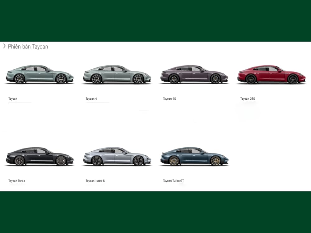 Các mẫu xe Porsche Taycan