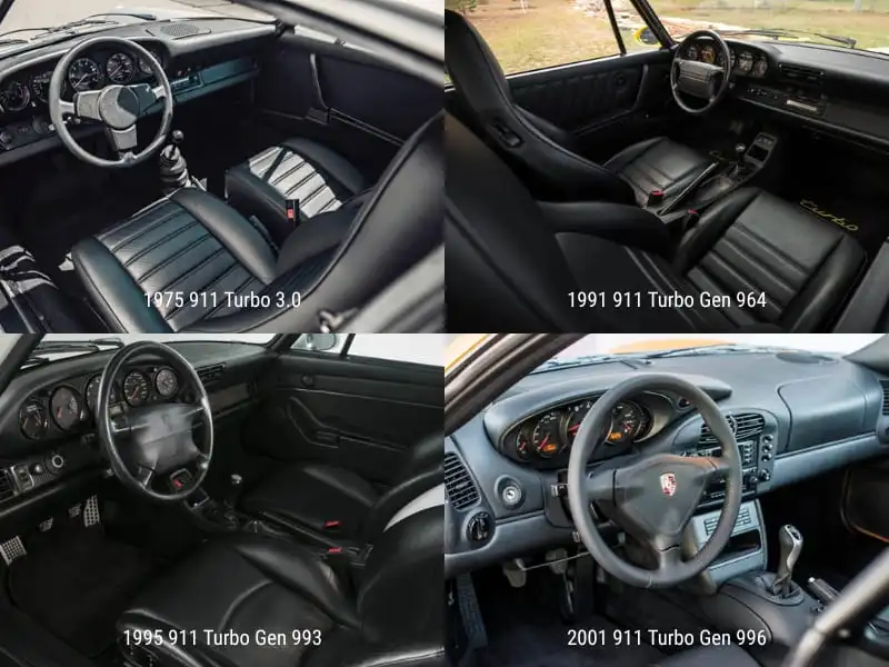 xe Porsche 911 độ nội thất - nội thất nguyên bản của một số phiên bản xe Porsche 911