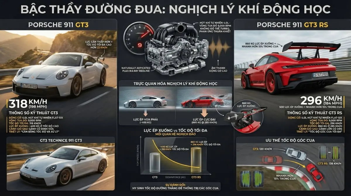 Tốc độ tối đa xe Porsche 911 GT3 và GT3 RS